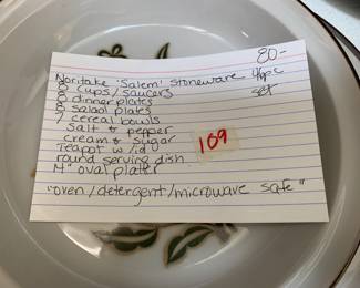 #109 Noritake "Salem" Mixed Set of China - oven/detergent/microwave safe $80.00