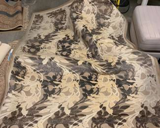 #58 Machine made rug silk like 62x84" Brown and Cream $65.00