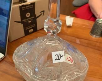 #128 Crystal Covered Candy Dish - 11" Tall $20.00