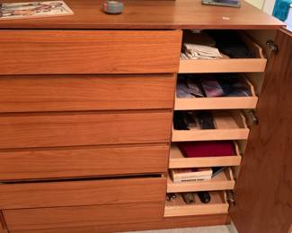 #5 Kaiserslautern mid century chest of drawer Large 6 drawer w cabinet w 5 drawers chest 18x18x43 $450.00