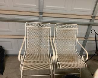 #51 Pair of white iron bouncey chairs $100.00