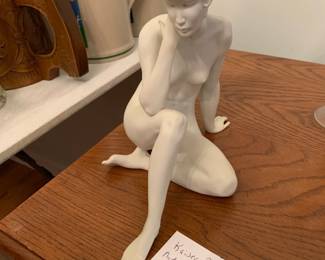 #74 Kaiser Porcelain nude Rdclinign figurian @273 german $100.00