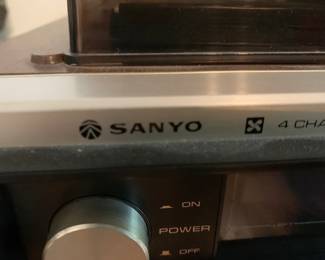 #19 Sanyo Stereo w 8 track tape and turn table and 2 speakers $30.00