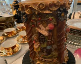 #97 Dhandbemah 8 inch tall candle german on stand $20.00