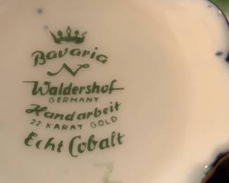 #94 Vtg. Bavaria Waldershof Cobalt Blue & God (Tea Set) - 23pc Mixed Set $200.00