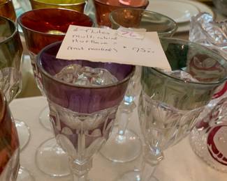 #76 6 Fluted Multi color Hofbauer 7 in tall $75.00