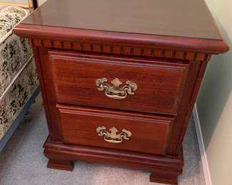 #34 2 drawer wood end table 20x16x23" $45.00