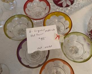 #79 6 multi color Hofbrau2 3/4 glasses $45.00