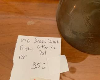 #121 Vtg. Brass Dallah Arabic Coffee Tea Pot $35.00