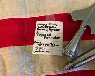 #120 Fringe Flay w/chrome Army Spear & Tapered Ferrule - Approx 50x35 - 3 pc $70.00