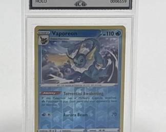 Graded Vaporeon pokemon card