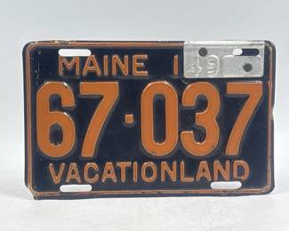 1949 Maine license plate