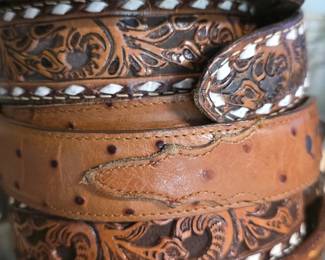 leather hand tooled belts