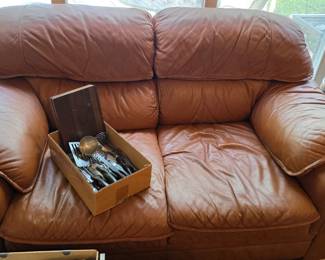 leather furniture, couch, loveseat and ottoman