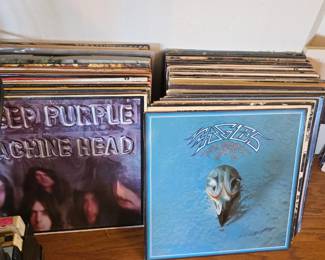 record albums 45s and 33s.