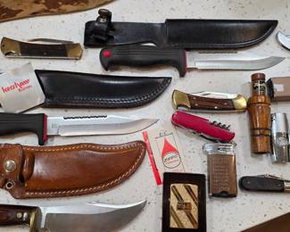 knives including Case, Buck, Westmark, Kershaw, edgemark