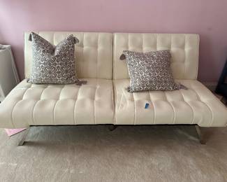 White leather daybed