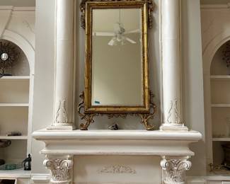 Large vintage gold gilded ornate mirror 
