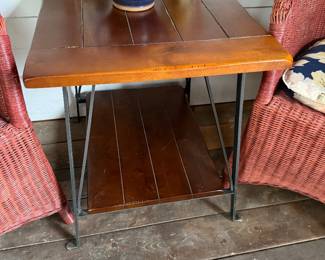 Wood and metal side table