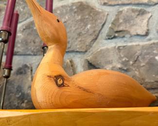 Carved wooden duck made in Canada
