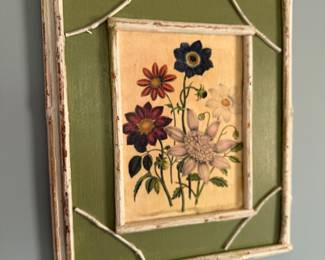 Pair floral paintings on boards measuring 14” x 16.75”