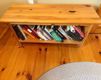 Bench with shelf, measures 38” wide, 14” deep and 18.25” high