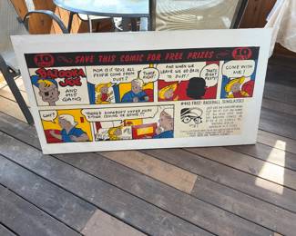 Bazooka Joe on canvas measuring 53.35” wide x 27.75” high 