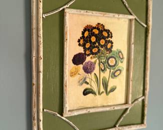 Pair floral paintings on boards measuring 14” x 16.75”