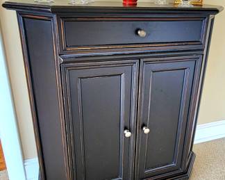 THE cutest little cabinet - perfect for that small wall space or nook! Green ball on top is jade and there are a total of 4 balls inside - what kind of sorcery is that?