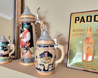 Great collection of beer steins!