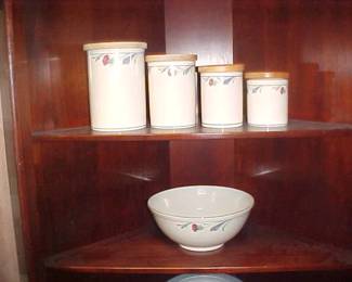 Canister set and bowl.