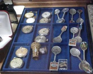 Pocket Watches, Pewter Spoons, and Miscellaneous.