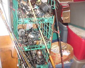 Fishing rods and reels.