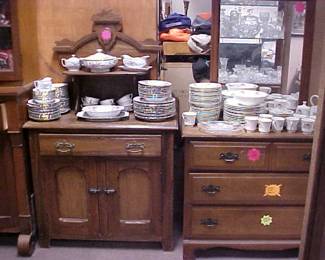 Furniture, Mirrors, China sets.