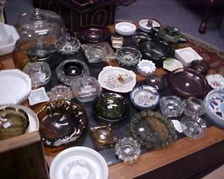 Vintage ash trays from the 1950s to present day.  These are extremely popular with young women who say that they are using them on their night tables as jewelry holders.