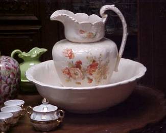 Floral Pitcher and Basin.