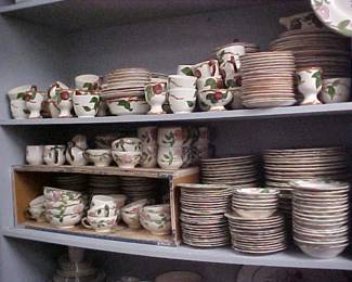 Fransiscan dinnerware.  Apple Blossom and Desert Rose.