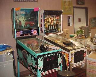 Pinball machines.