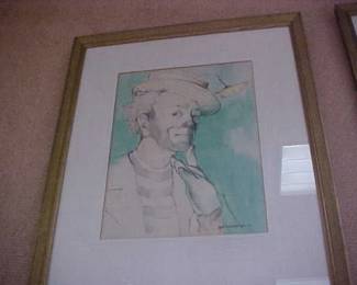 Clown Art Watercolor.