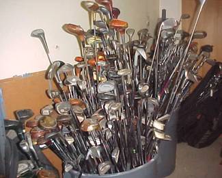 Hundreds of Golf Clubs.