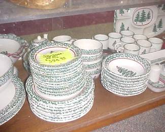 Large set of Christmas Dinnerware.