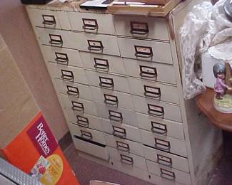 Large metal filing system.