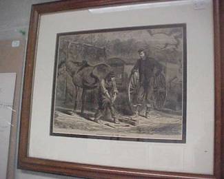 Framed Harper's Weekly Civil War Military Picture, Mid 1800s.
