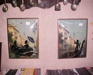 Silhouettes with convex glass.