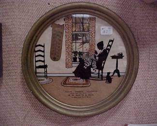 We have about 50 silhouettes in curved glass frames available in this estate sale.