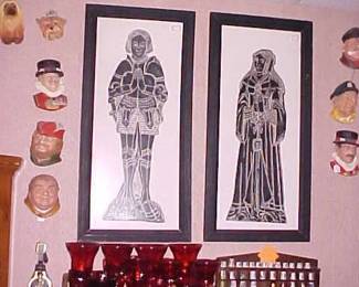 European gravestone rubbings of graves from the 1500s and 1600s.