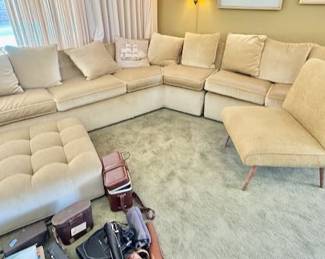 mid century couch, mid century chair, mid century ottoman