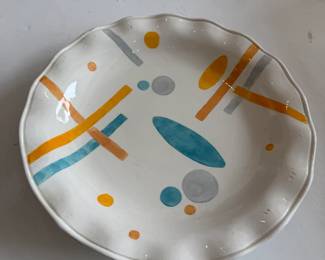 Mid-Century Modern Abstract Ceramic Serving Plate