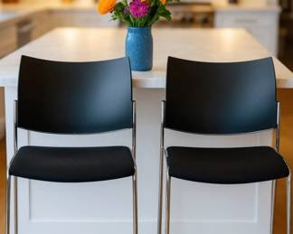 Modern Mayline Black Bar Stool (Set of 2)