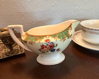 Mount Clemens "Mildred" Porcelain Gravy Boat with Floral Decoration